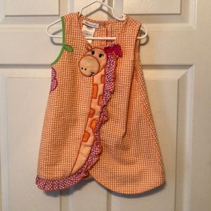 Bonnie Jean Size 4T Seersucker Giraffe Dress